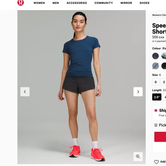 lululemon speed up shorts size 6 - Picture 4 of 15